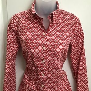 Tommy Hilfiger button down shirt Red